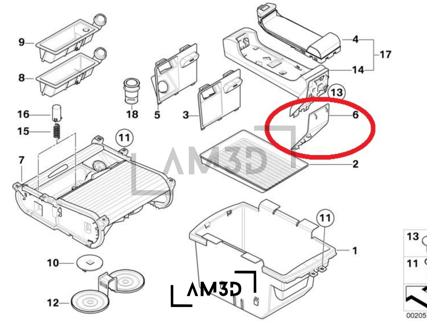 BMW E70 X5 Blind Plate for Center Console